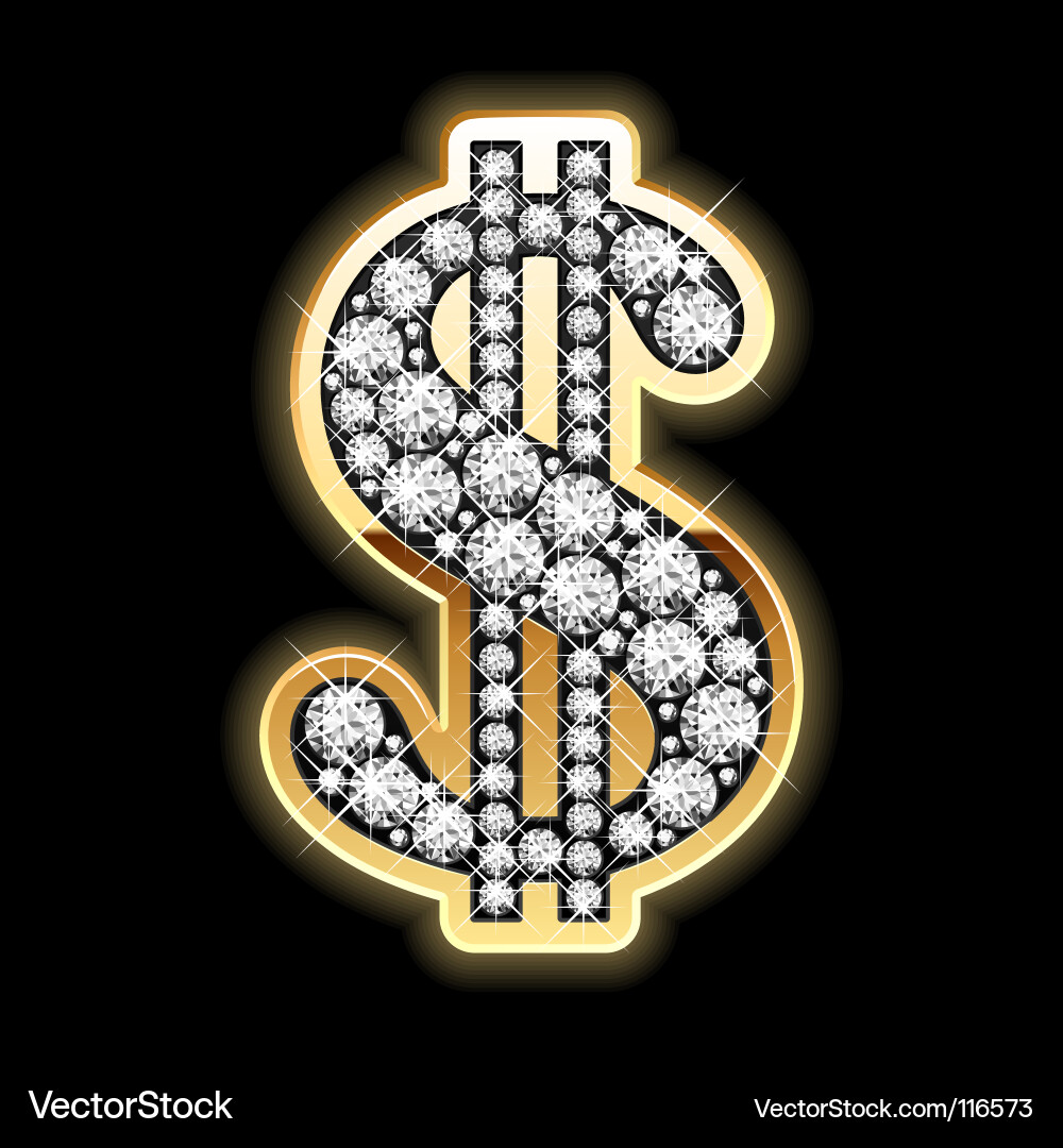 money symbol bling. Dollar Symbol In Diamonds