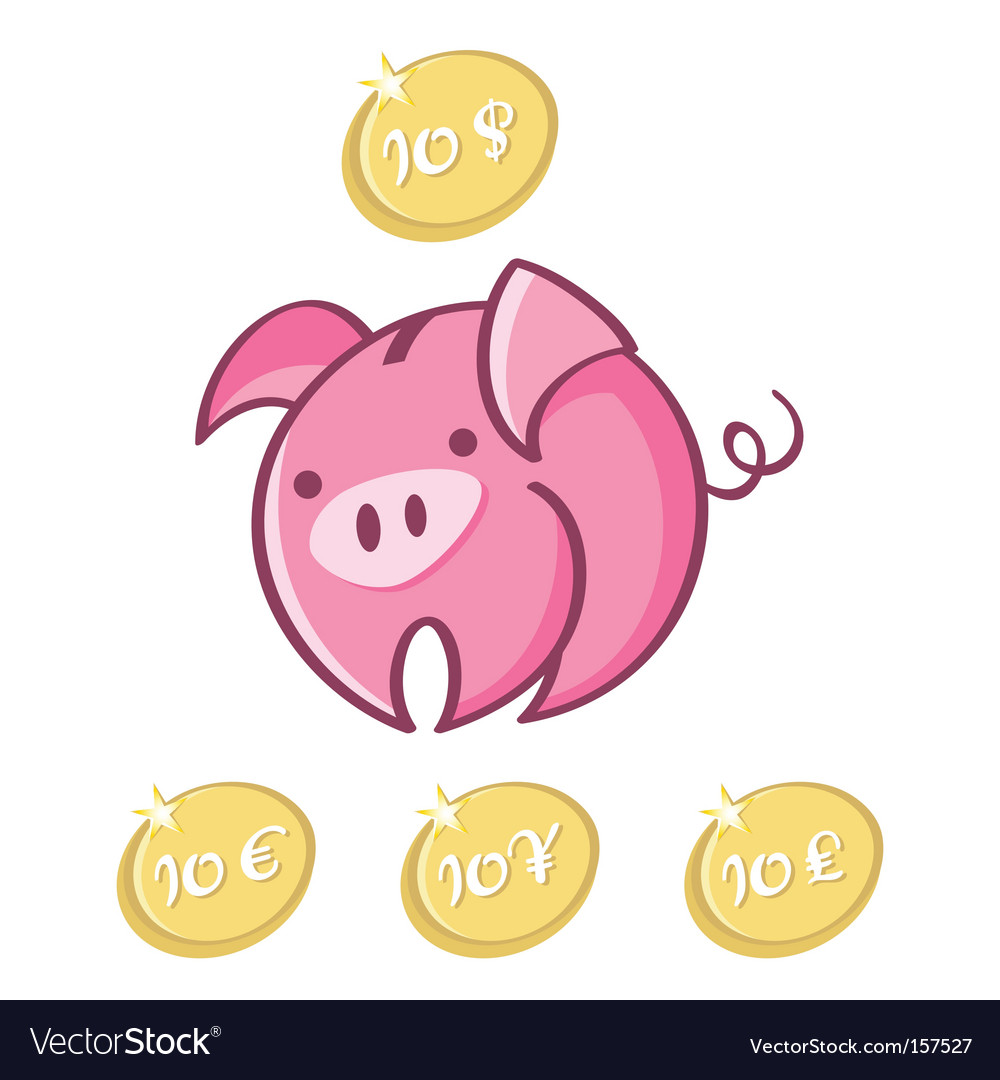 piggy bank coins. Piggy Bank And Lucky Coins