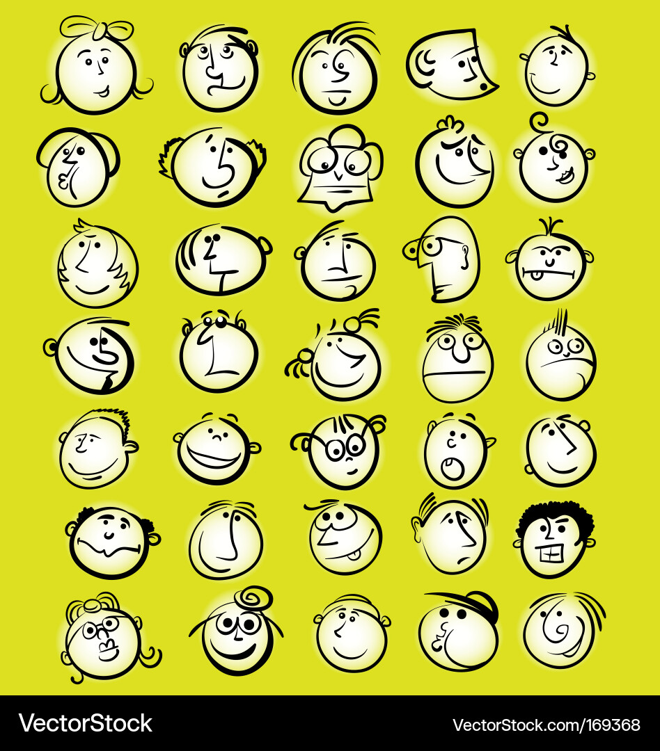 pictures of emotions faces for kids. Emotion Faces Vector