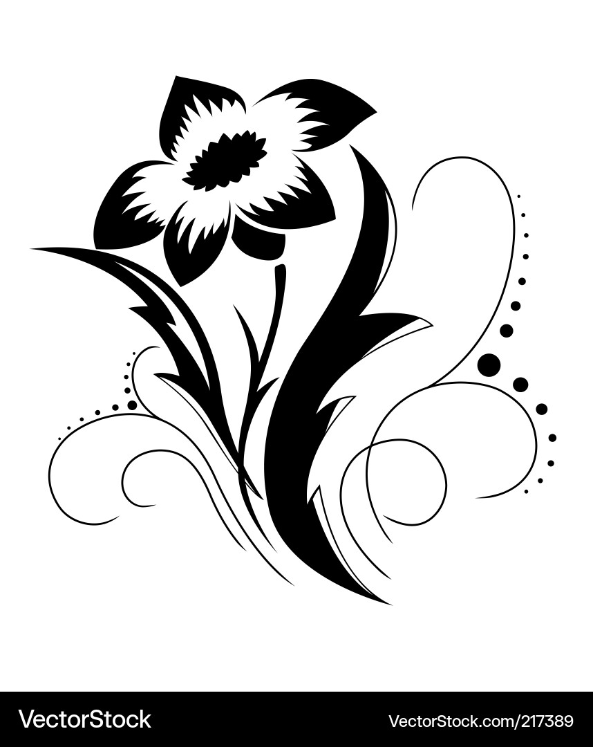 black and white floral pattern. Black A White Flower Pattern