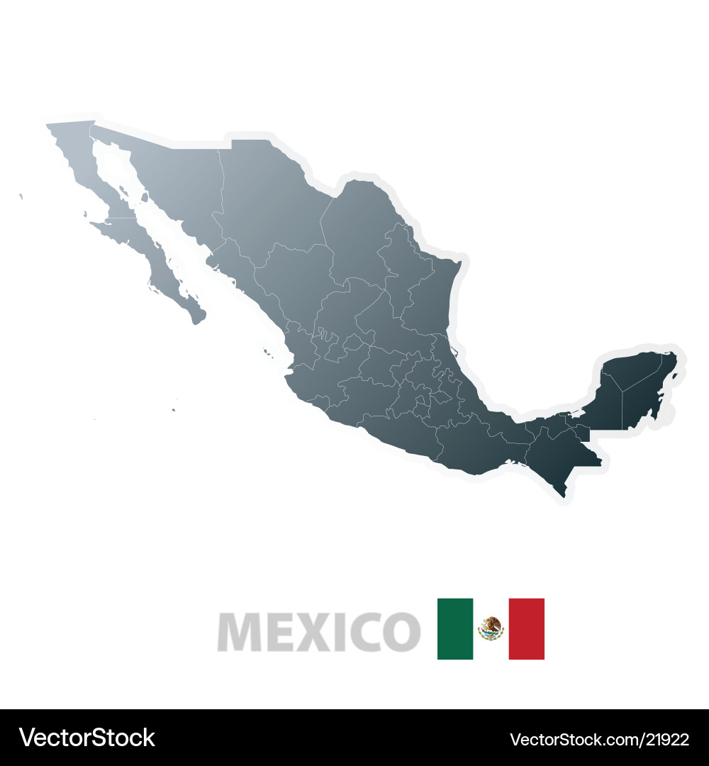 official mexican flag. Mexico Map With Official Flag