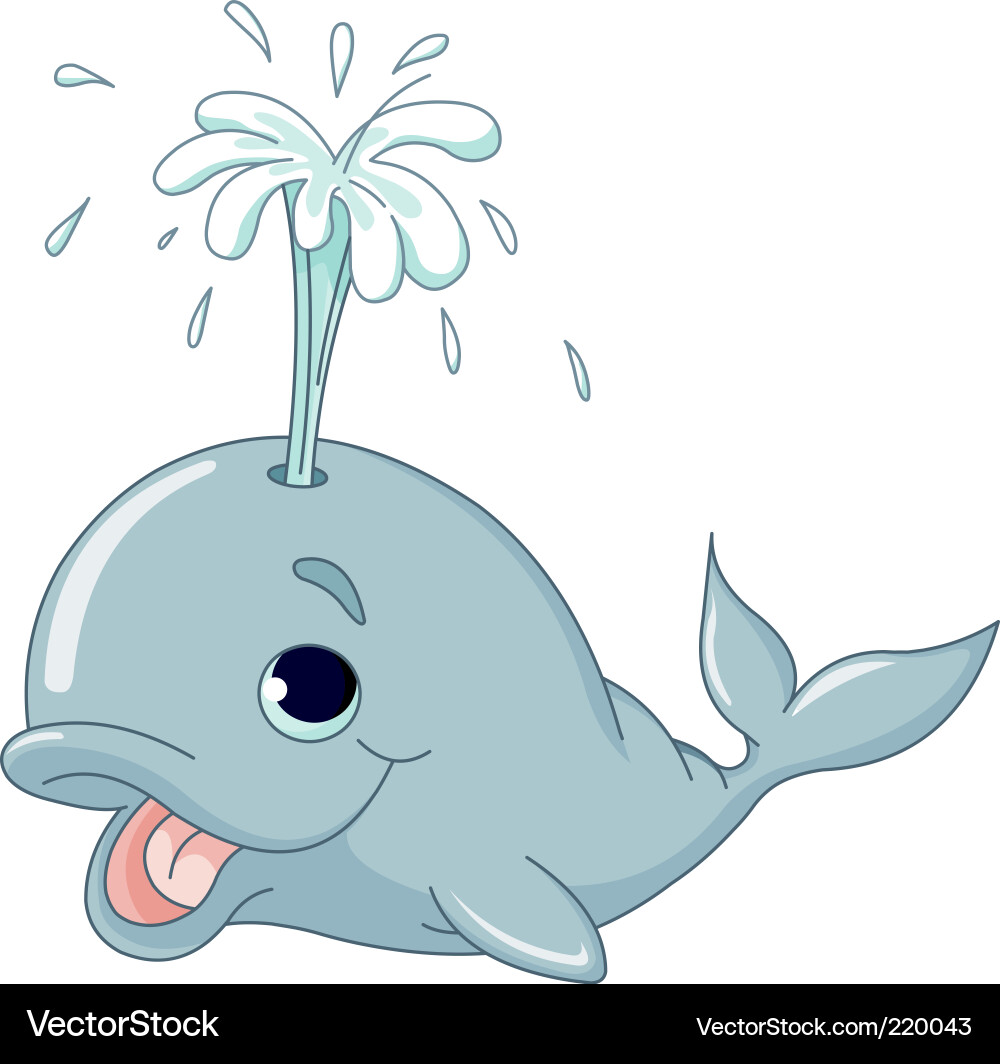 cute whale cartoon. Cute Smiling Whale Vector