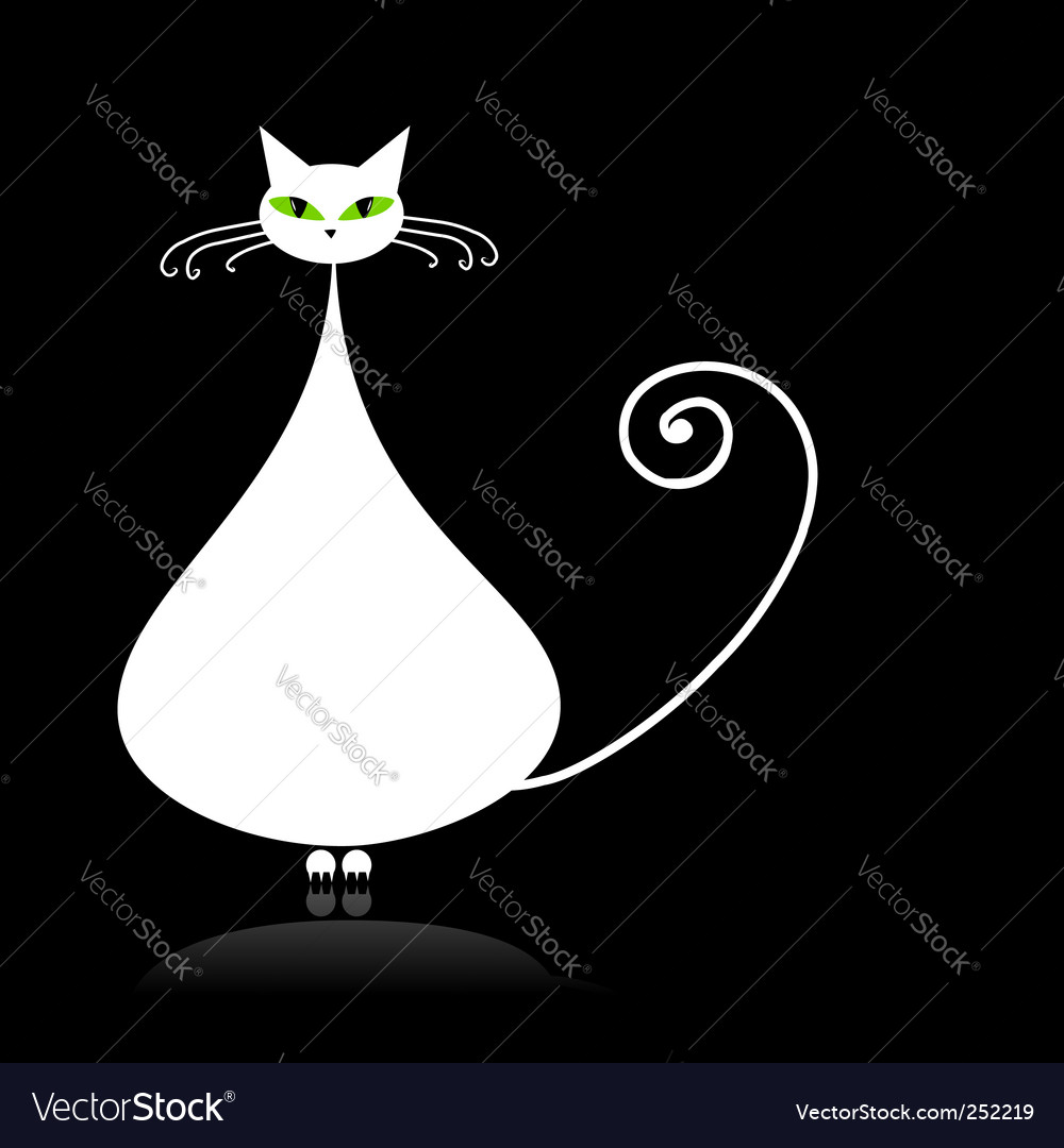 black and white cat with green eyes. White Cat With Green Eyes On