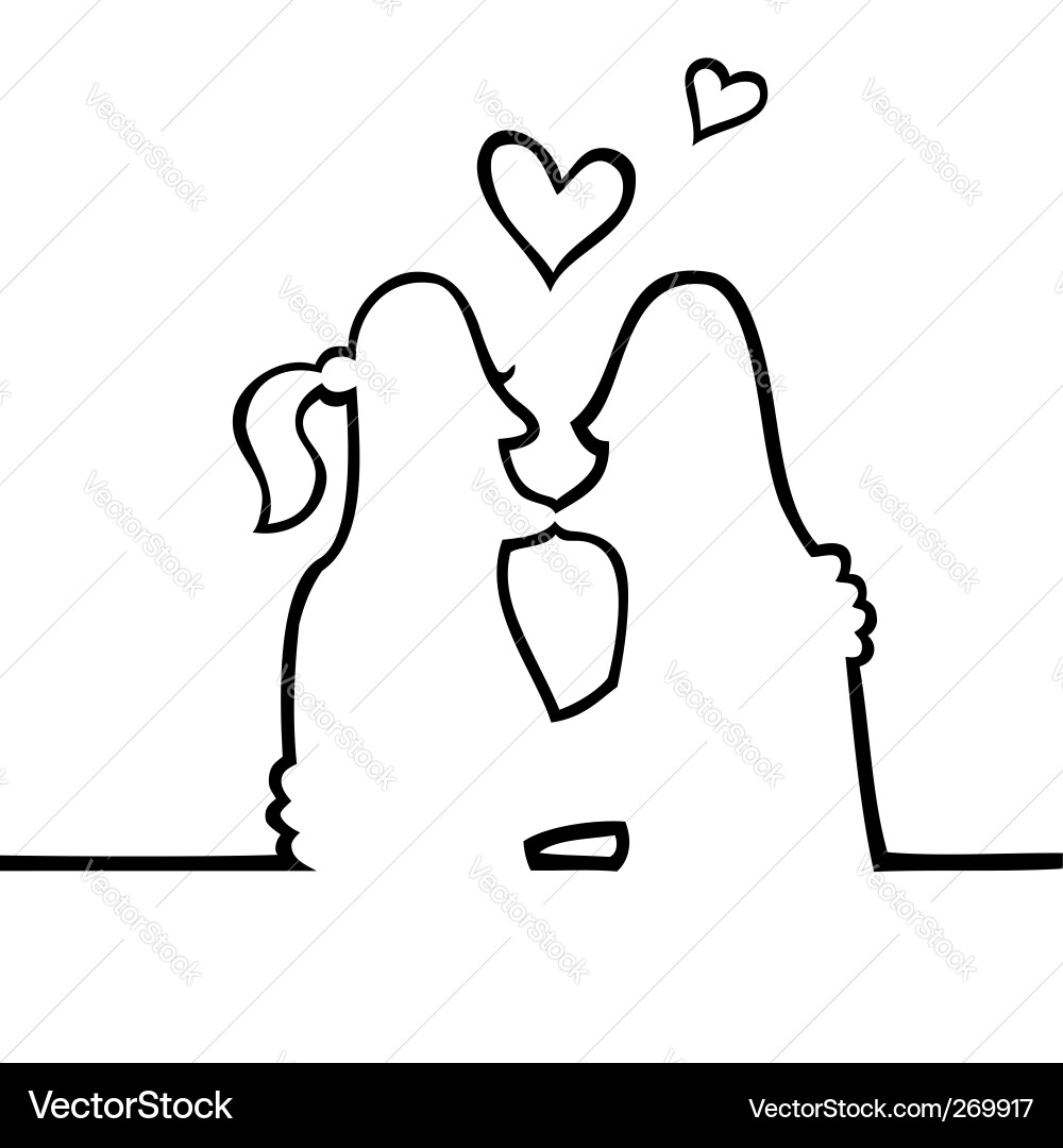 people kissing drawing. Two People Kissing Each Other