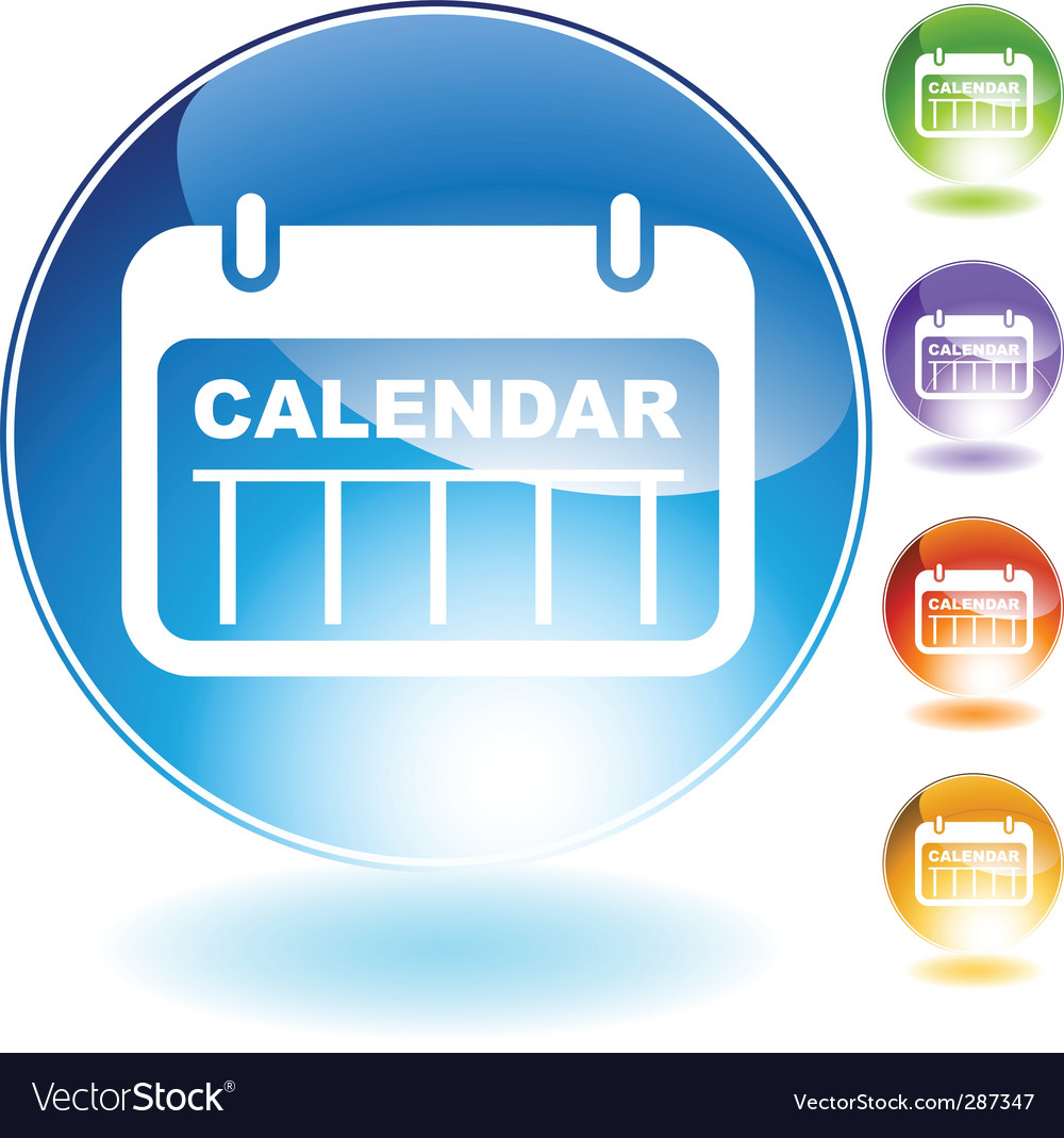 calendar icon vector. Date Calendar Crystal Icon