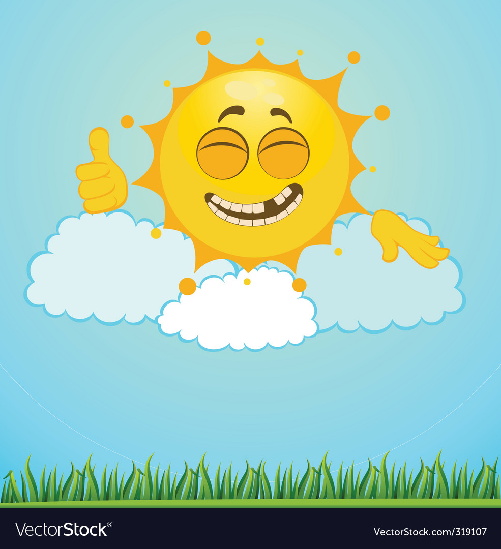 cartoon sun and clouds. Cartoon Sun Vector