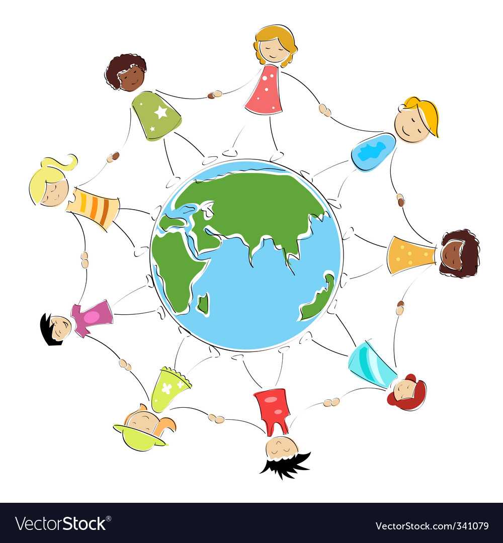 Children Holding Hands Around The Earth. hairstyles kids holding hands