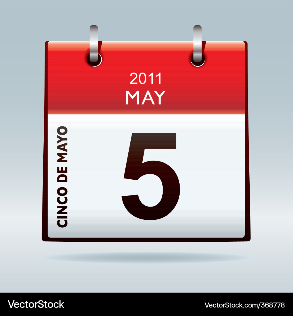 calendar icon vector. Cinco De Mayo Calendar Icon