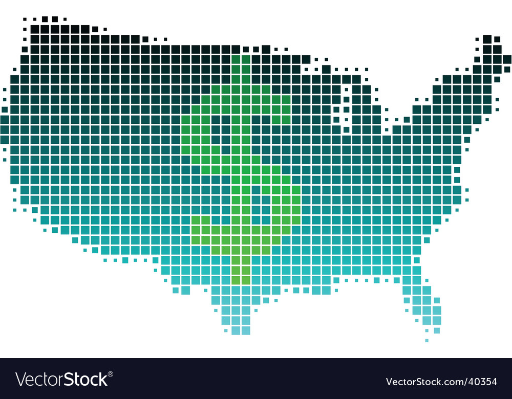 free dollar sign icons. USA Map And Dollar Sign Vector