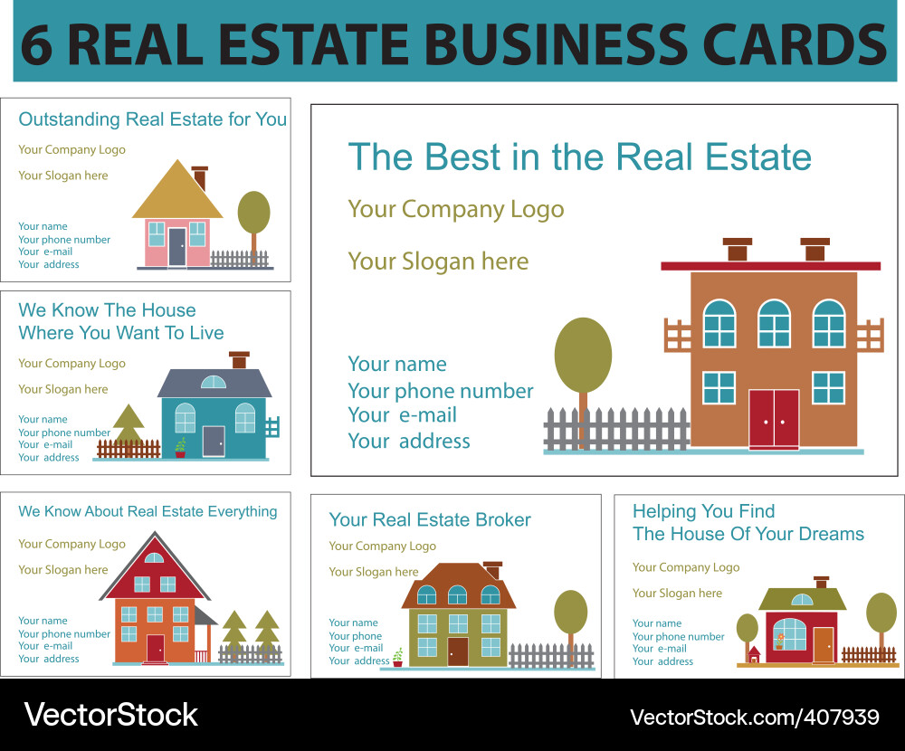real estate business cards templates. Real Estate Business Cards