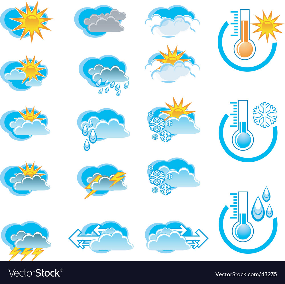 weather forecast icons. Weather Forecast Icons Vector