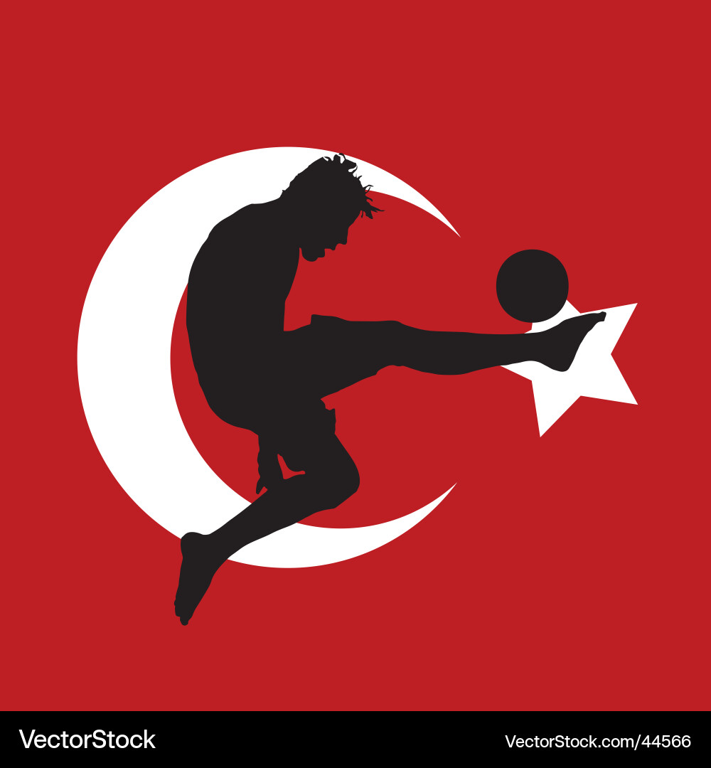 flag football player. Football Player With Turkish