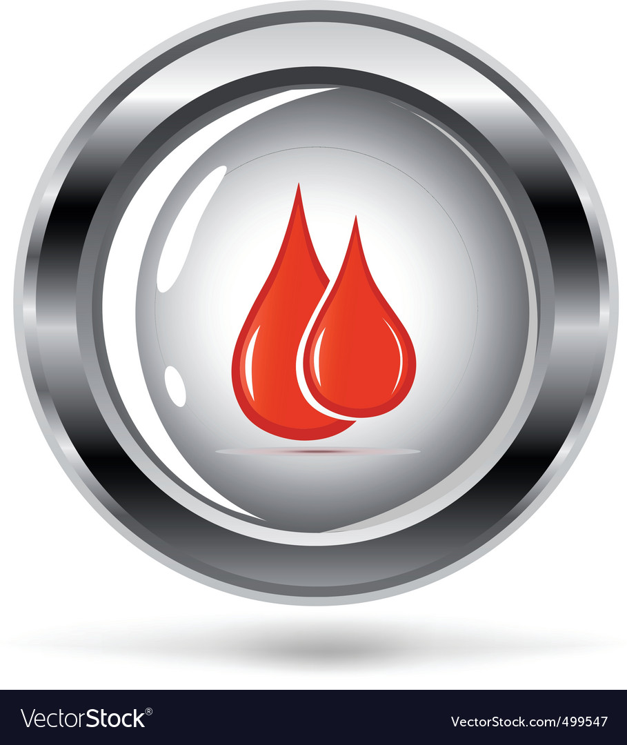 blood drop vector. Silver Icon With Blood Drops
