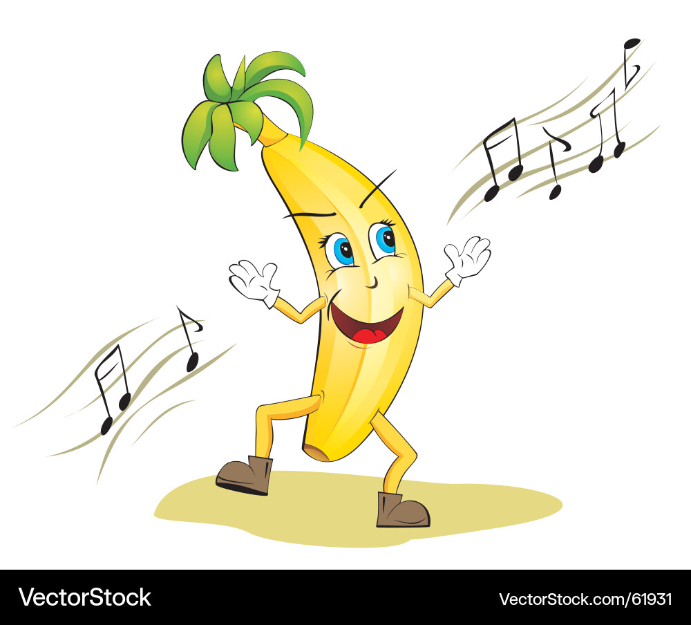 funny dancing. Funny Dancing Banana Vector