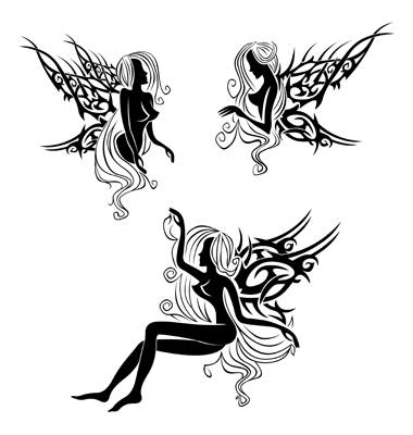 Tattoo With Fairies Or Elves Vector. Artist: Bastetamon; File type: Vector 