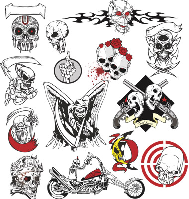 Skull Tattoo Set Vector. Artist: creative4m; File type: Vector EPS 