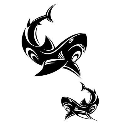 Shark Tattoo Vector. Artist: Seamartini; File type: Vector EPS 