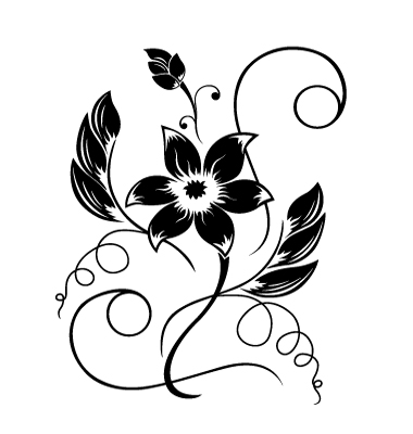 Flower Black A White Pattern Vector. Artist: MariStep; File type: Vector EPS 