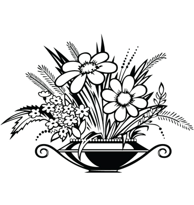 Vase With Flowers Vector
