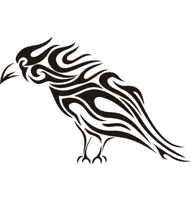 Raven Tribal Tattoo Vector. Artist: kaetana; File type: Vector EPS 