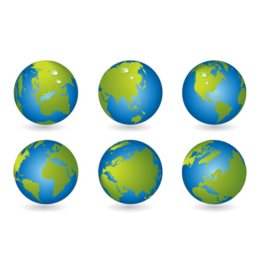 World Map 3d Globe Series Vector. Artist: Kudryashka; File type: Vector EPS 