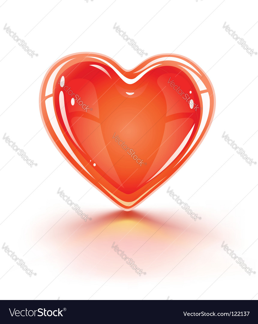 red glossy valentines love heart vector illustration. Keywords: