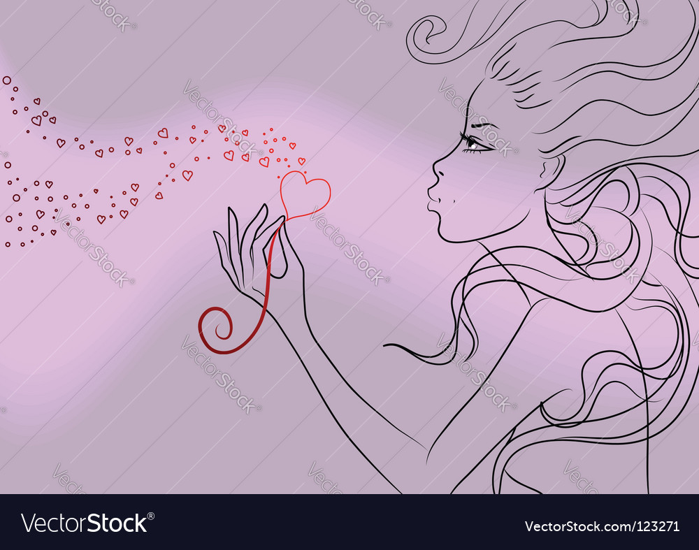 Beautiful Girl Valentines Day Vector. Artist: Saranai; File type: Vector EPS 