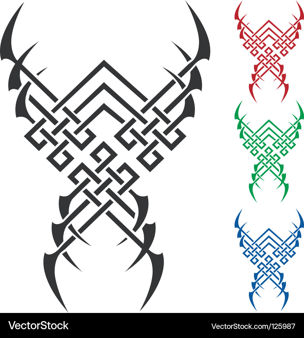 Description color flames for tattoo and tribal vector illustration on white
