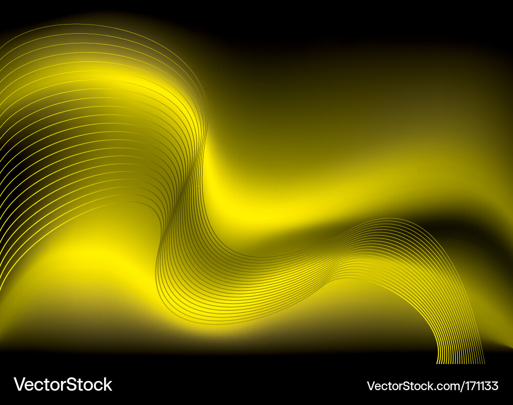 bright abstract yellow background with flowing lines and copy space