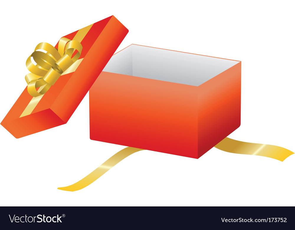 free gift box vector. Description: red open gift box