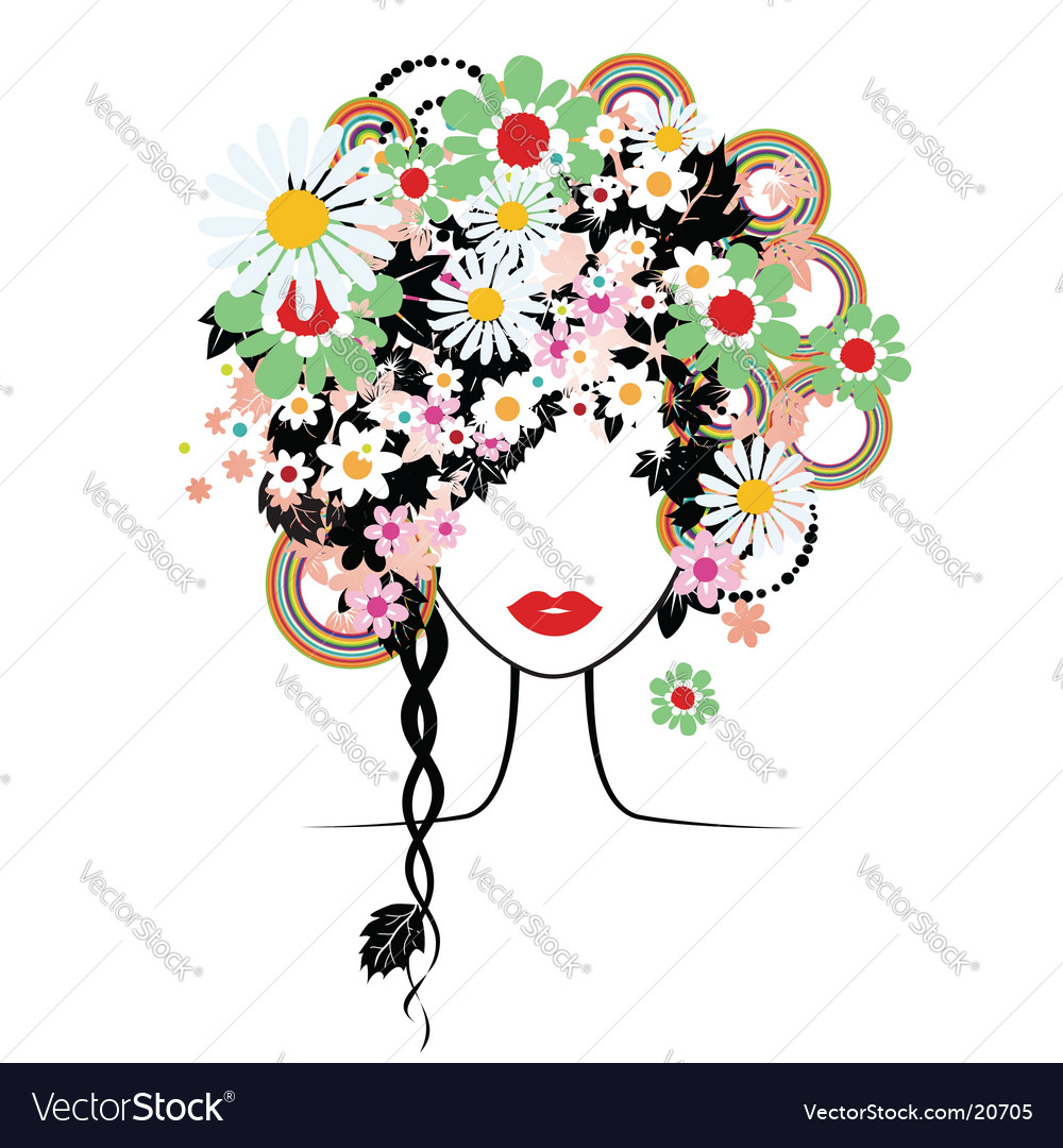  Download Composite; Credits: 1. Description: Floral hairstyle woman