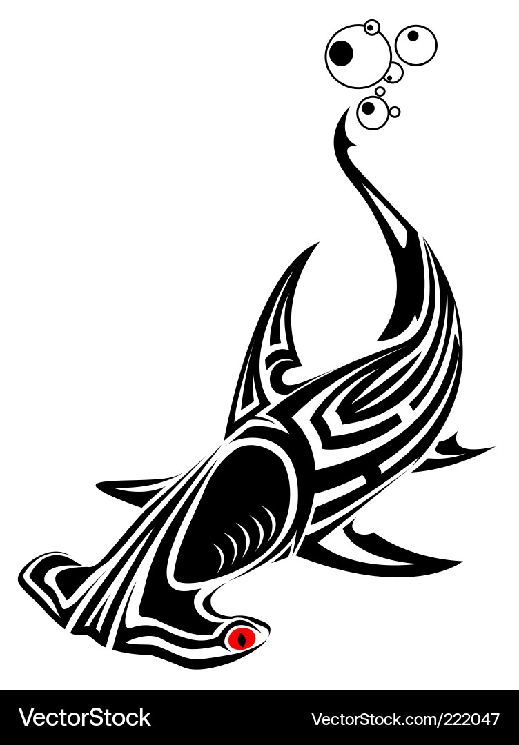Tattoo Hammer Head Shark Vector. Artist: osipovev; File type: Vector EPS