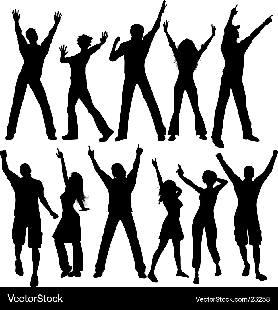 people silhouettes dancing. Dance Party Silhouette - Page