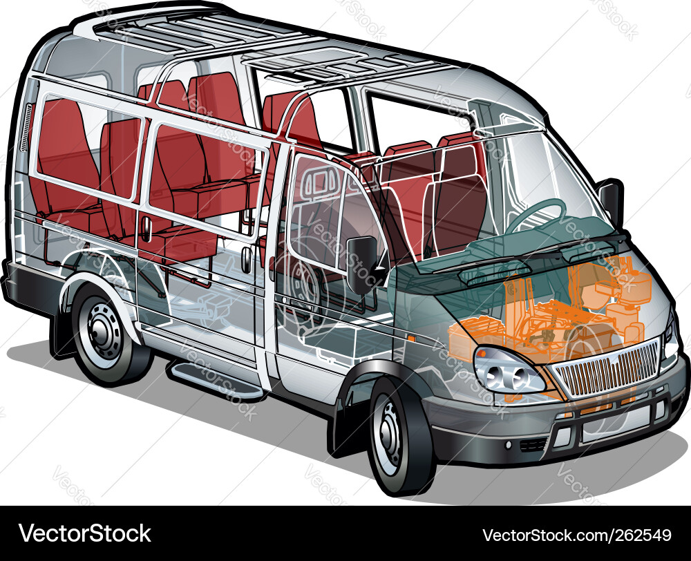 Vector mini bus. Available eps-10 vector format separated by groups with 