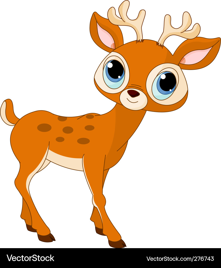 illustration of beautiful cartoon deer. Keywords: