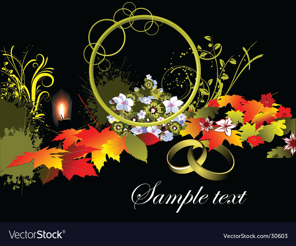 Description autumn background with wedding rings Expanded License Yes