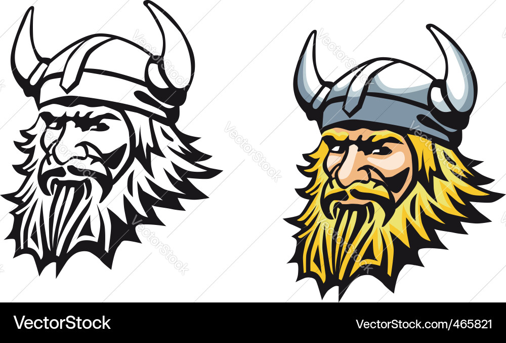 Description ancient angry viking warrior as a mascot or tattoo