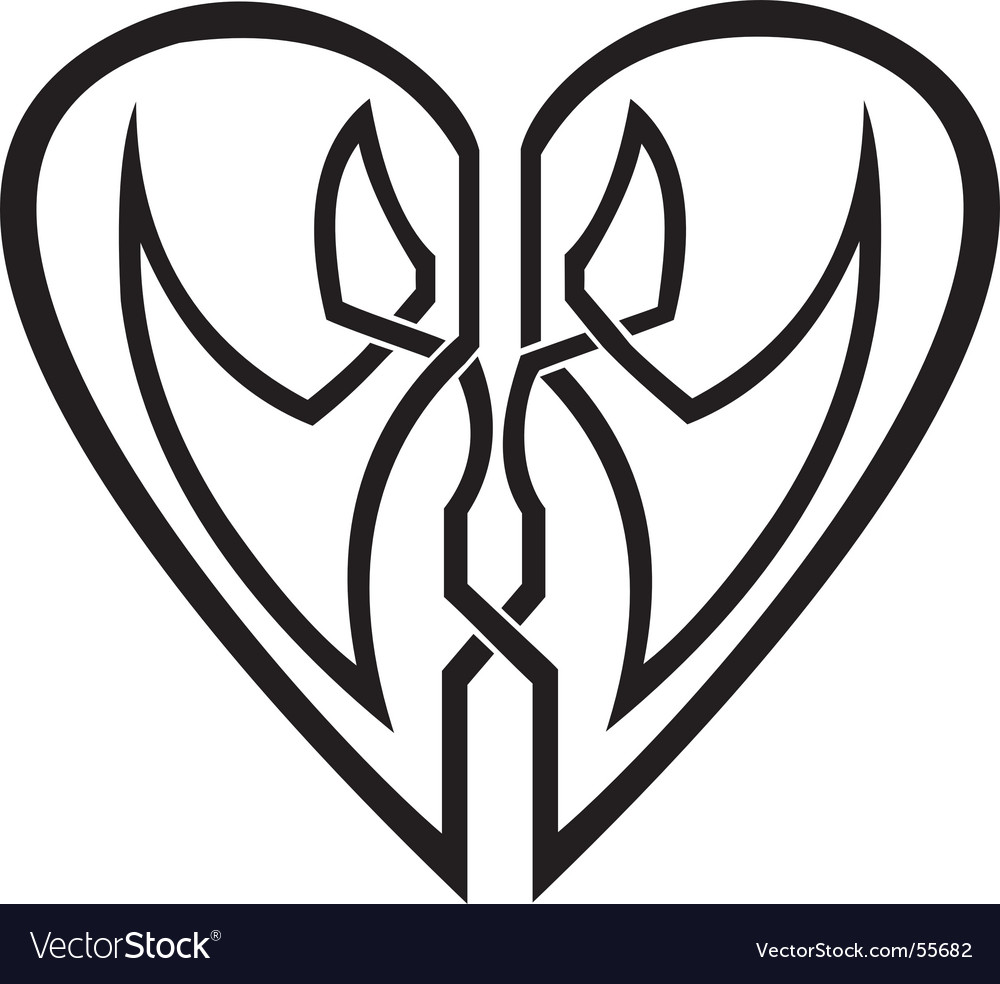 Celtic Heart Tribal Tattoo Vector. Artist: kaetana; File type: Vector EPS