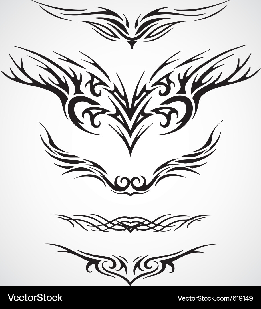 Designtattoo  on Wings Tribal Style Tattoo Design Vector 619149 By Bakehouse   Royalty