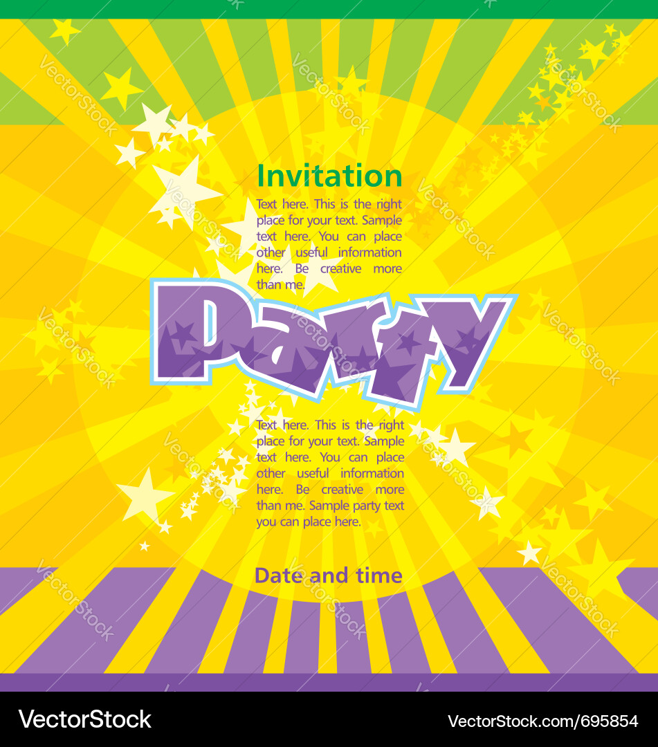 Party Invitations Templates on Party Invitation Template Vector 695854 By Lukeruk   Royalty Free