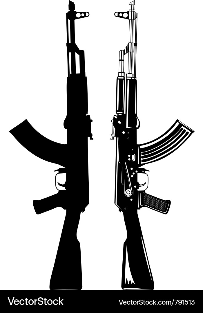 Description Vector image of the automatic machine AK 47