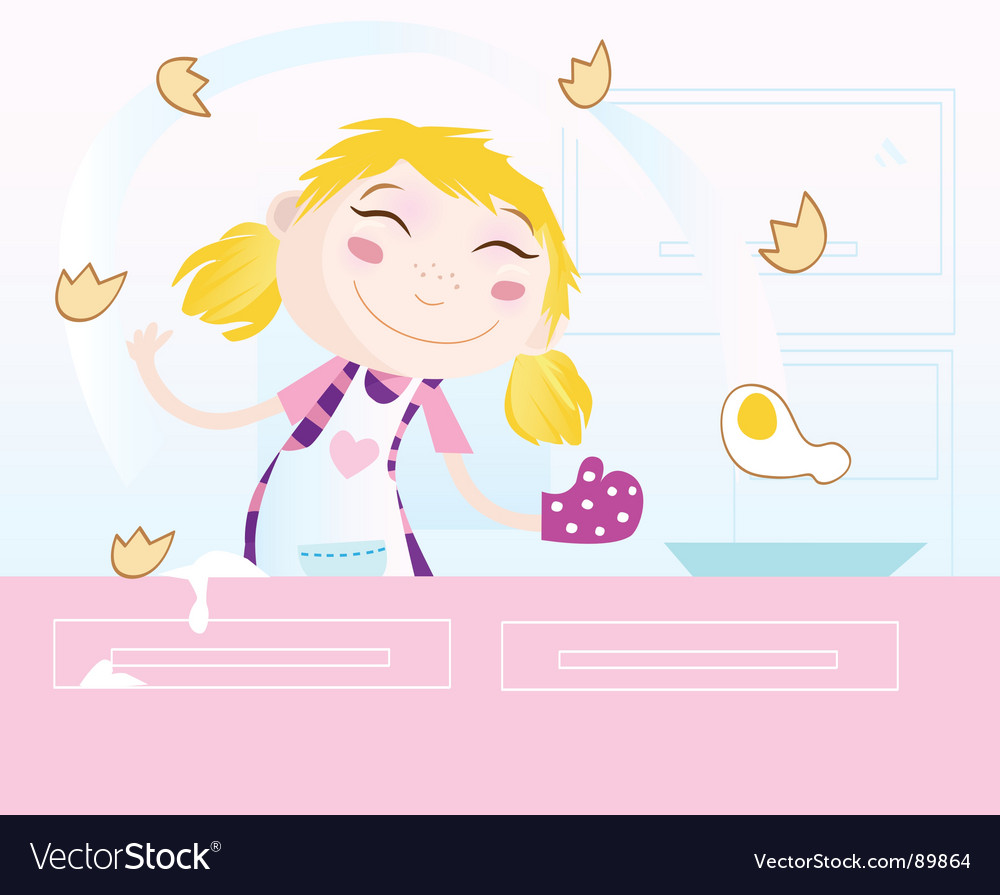 Girl Is Cooking Vector. Artist: lordalea; File type: Vector EPS 