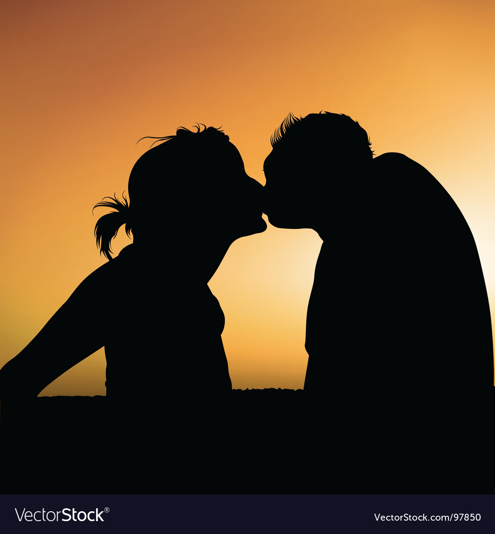 couple kissing silhouette image. Lovers+kiss+silhouette
