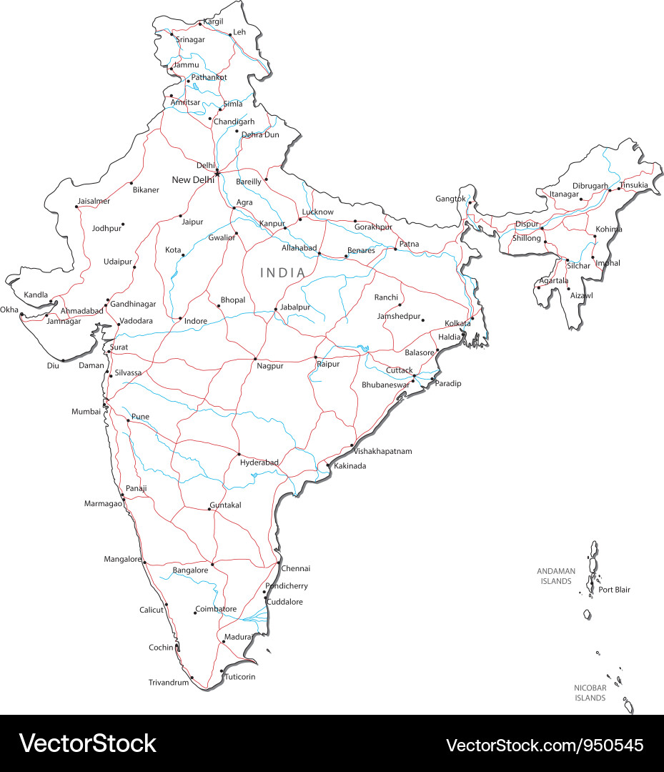 India  Vector Free Download on India Black White Map Vector 950545 By Bfordyce