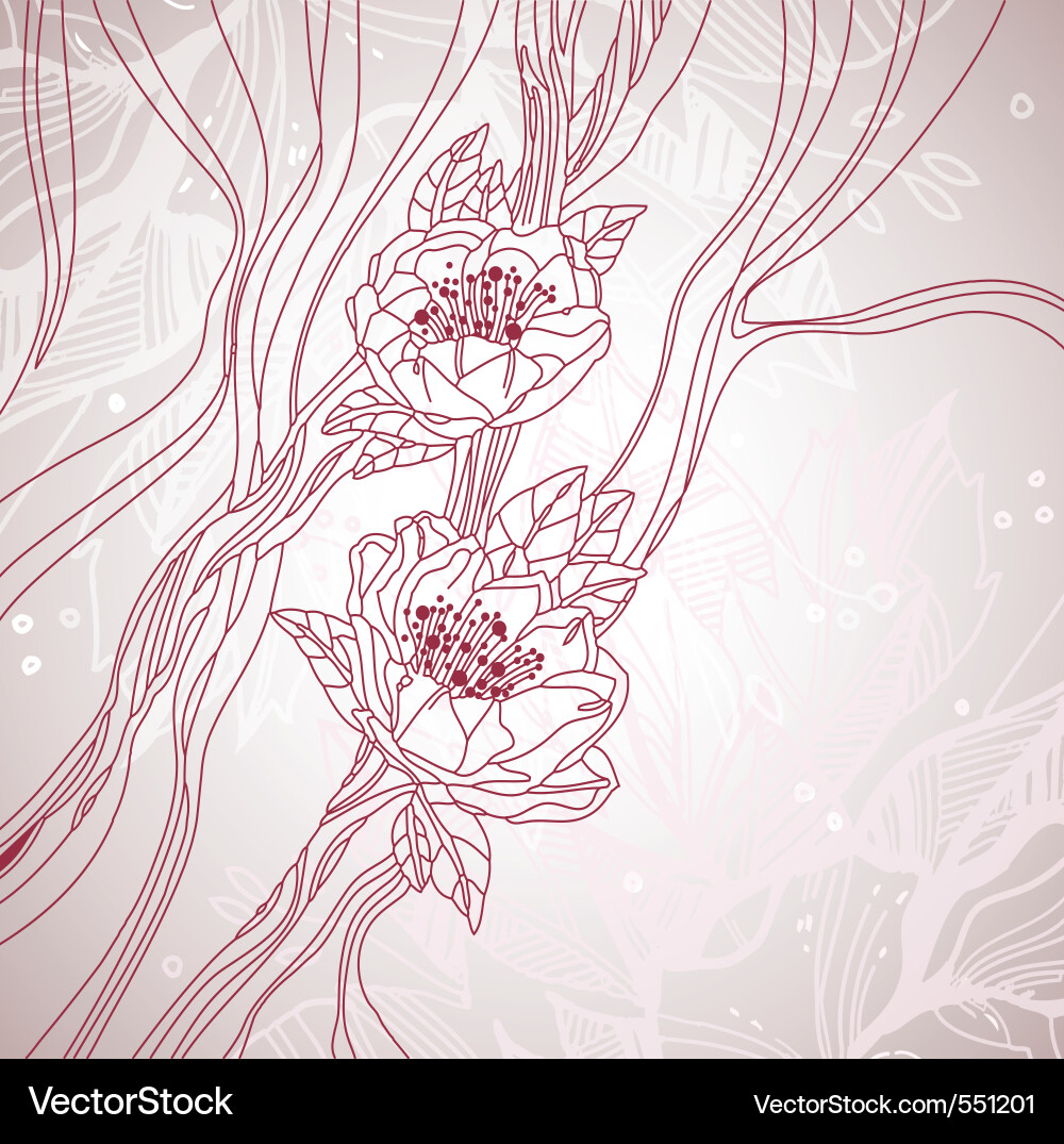 Description floral line art background for wedding cards designs
