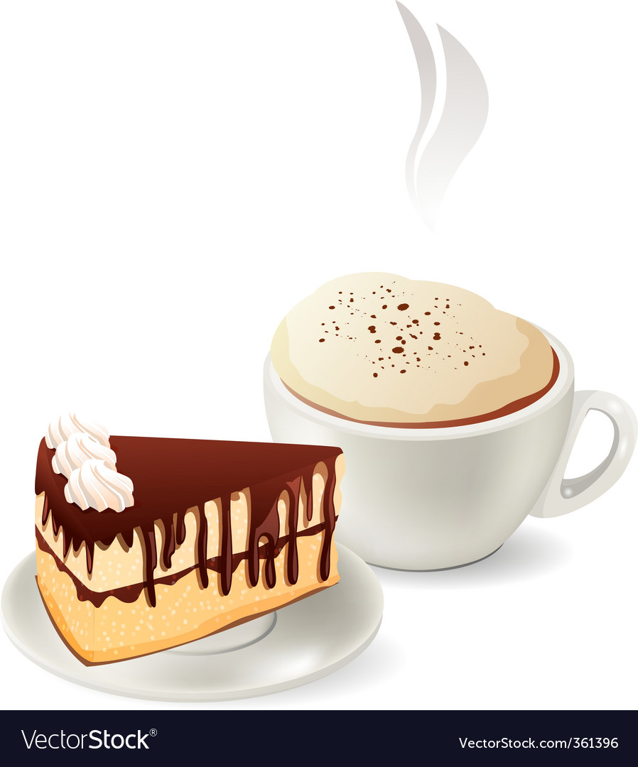 اكبر وافخم واندر مكتبة سكرابزات فيكى يااحلى منتدياااات  Cup-of-hot-coffee-with-cake-vector