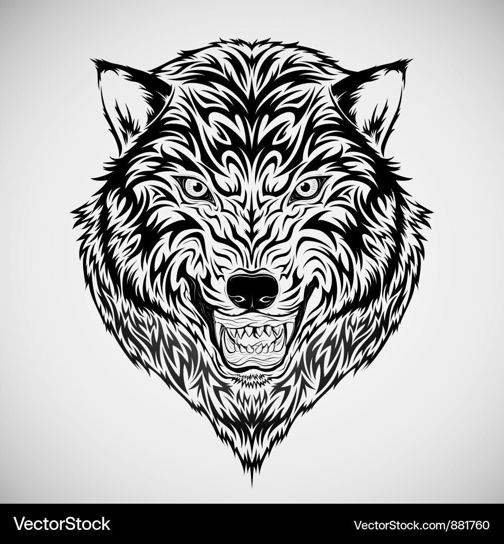 Wolf Tattoos on Tribal Wolf Head Tattoo Vector 881760 By Kuzzie