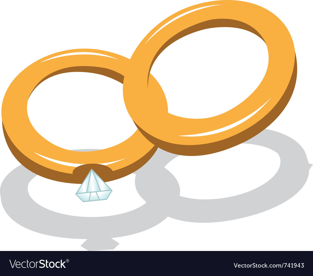 Description cartoon vector illustration of wedding rings
