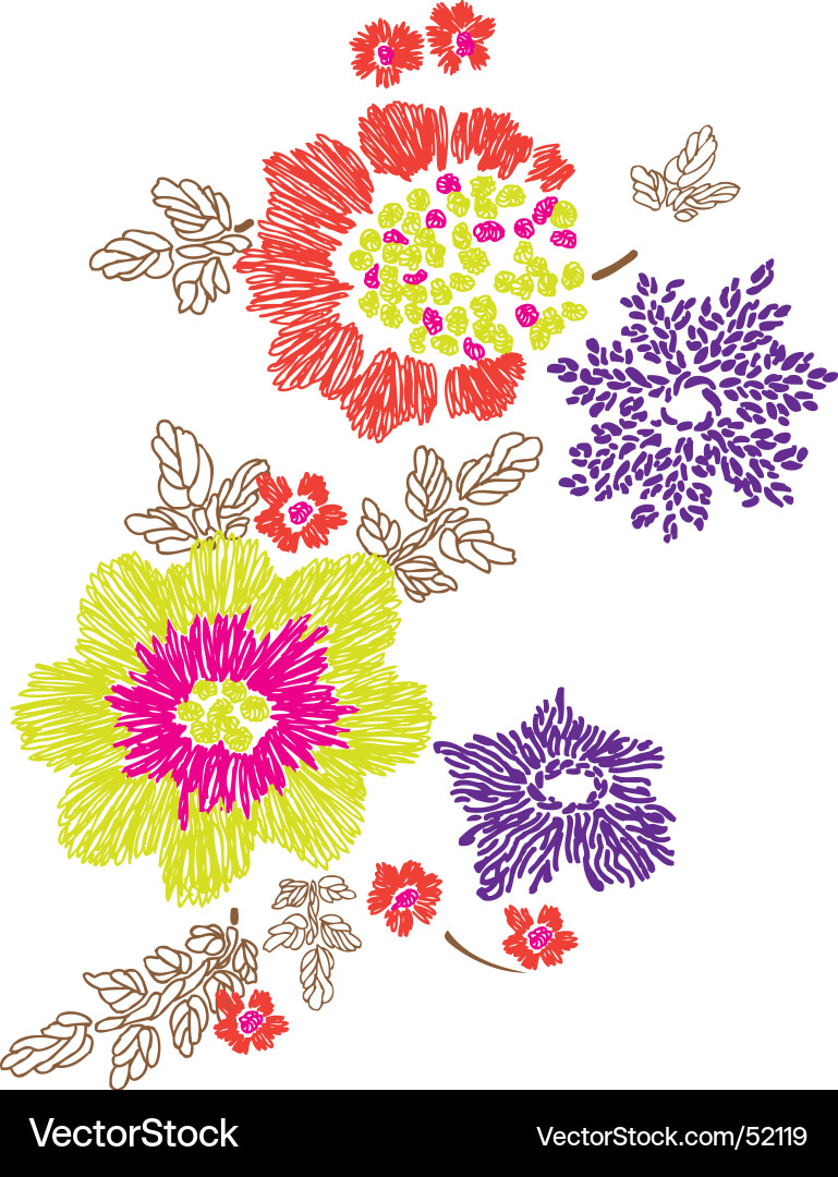 Free Downloads Vector on Floral Embroidery Design Vector 52119   By Blackm Redh
