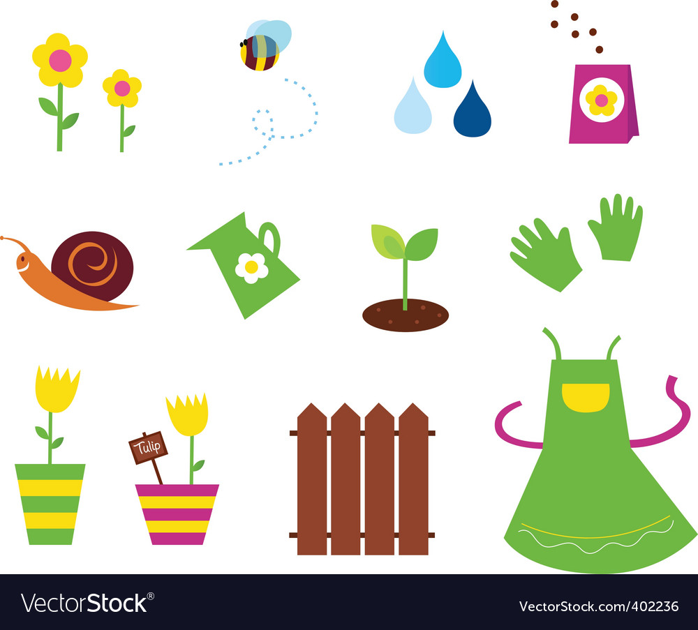 Free Vector Buttons on Garden Icons Vector 402236 By Lordalea